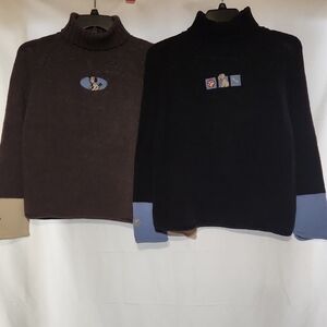 Disney Dalmation Womens Medium Grey Black Sweaters